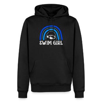 Schwimmer Schwimmen Spruch - Männer Premium Bio Hoodie - Schwarz - Vorne - Nico (187cm)