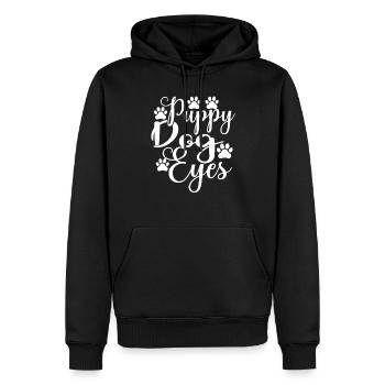 Hunde Welpen Augen - Männer Premium Bio Hoodie - Schwarz - Vorne - Nico (187cm)