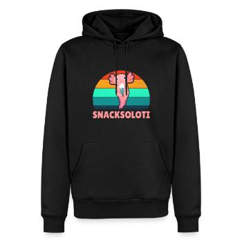 Je suis comme un snack Axolotl - Sweat à capuche Premium bio Homme - noir - Devant - Nico (187cm)