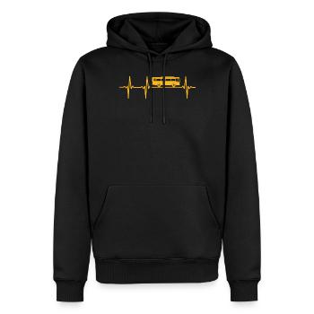 Schoolbus Bus Driver Heartbeat School Bus - Männer Premium Bio Hoodie - Schwarz - Vorne - Nico (187cm)