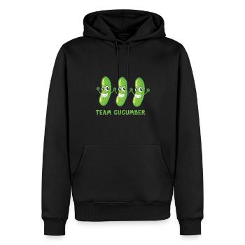 Team Concombre Légumes Végétariens Légumes Végétaliens - Sweat à capuche Premium bio Homme - noir - Devant - Nico (187cm)