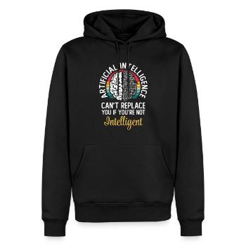 Artificial Intelligence Algorithmus Brain - Männer Premium Bio Hoodie - Schwarz - Vorne - Nico (187cm)
