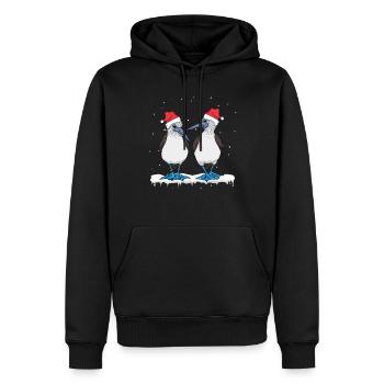 Oiseaux de mer à pieds bleus - Sweat à capuche Premium bio Homme - noir - Devant - Nico (187cm)