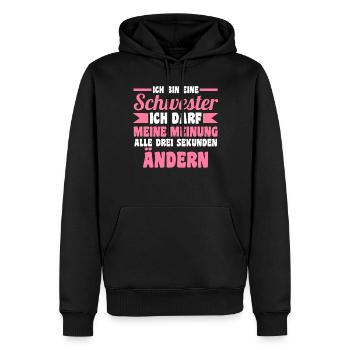Geschwister Familie Schwestern Schwester - Männer Premium Bio Hoodie - Schwarz - Vorne - Nico (187cm)