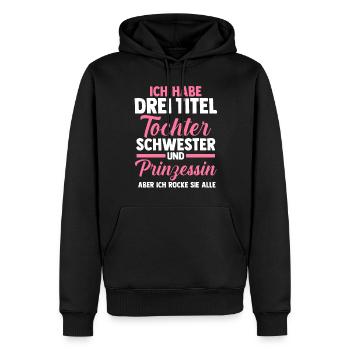 Geschwister Familie Schwestern Schwester - Männer Premium Bio Hoodie - Schwarz - Vorne - Nico (187cm)