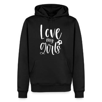 Soccer Football Dad Mom - Love My Girls - Männer Premium Bio Hoodie - Schwarz - Vorne - Nico (187cm)