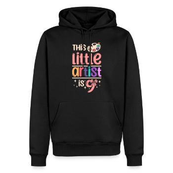 9 anniversaire Ce petit artiste a 9 ans - Sweat à capuche Premium bio Homme - noir - Devant - Nico (187cm)