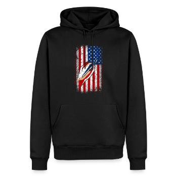 Usa Drapeau américain Art Peinture 4 juillet - Sweat à capuche Premium bio Homme - noir - Devant - Nico (187cm)