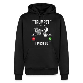 Trumpet Player Phone Display - Männer Premium Bio Hoodie - Schwarz - Vorne - Nico (187cm)