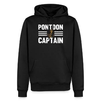 Capitaine de bateau ponton avec ancre de bateau - Pontoon Ca - Sweat à capuche Premium bio Homme - noir - Devant - Nico (187cm)