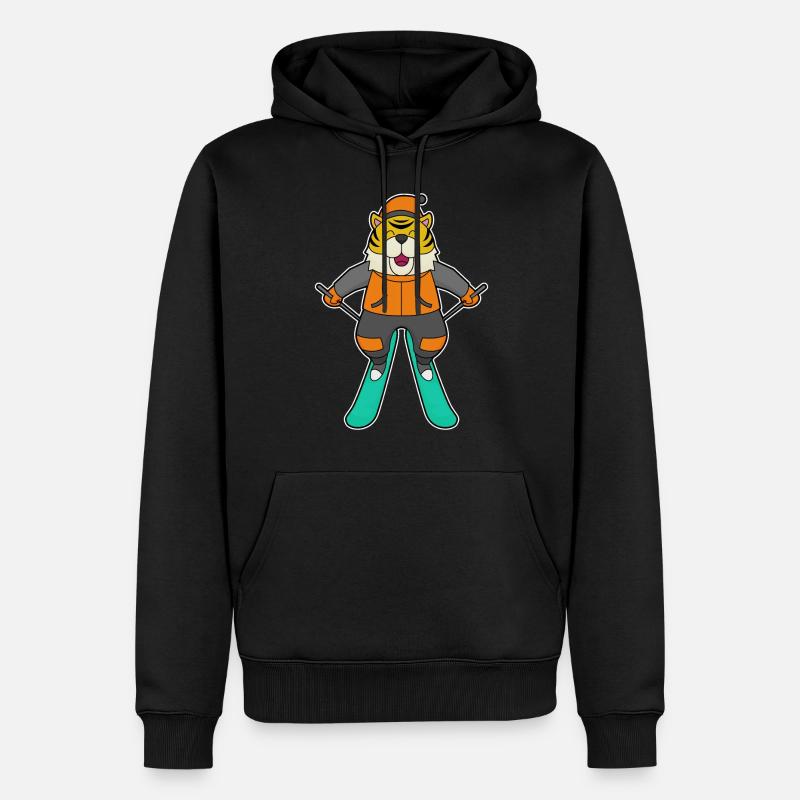 Tiger Skier Skier Skier - Sweat à capuche Premium bio Homme - noir