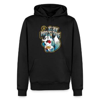 Gaming - Dog gaming stay pawsitive - Männer Premium Bio Hoodie - Schwarz - Vorne - Nico (187cm)