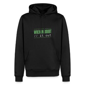 Programmer - when in doubt // it out - Men’s Premium Organic Hoodie - black - Front - Nico (187cm)