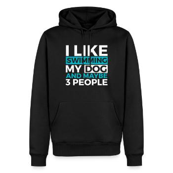 Schwimmer Schwimmen Spruch - Männer Premium Bio Hoodie - Schwarz - Vorne - Nico (187cm)
