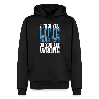 Schwimmer Schwimmen Spruch - Männer Premium Bio Hoodie - Schwarz - Vorne - Nico (187cm)