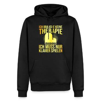 Klavier Therapie Spruch - Männer Premium Bio Hoodie - Schwarz - Vorne - Nico (187cm)