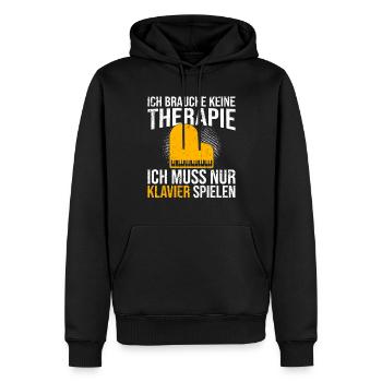 Klavier Therapie Spruch - Männer Premium Bio Hoodie - Schwarz - Vorne - Nico (187cm)