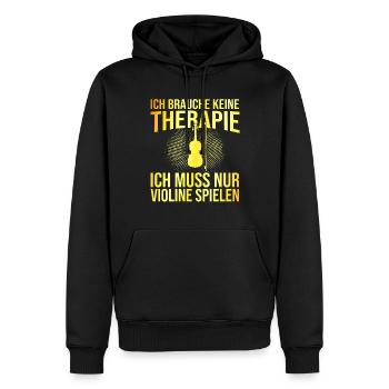 Violine Therapie Spruch - Männer Premium Bio Hoodie - Schwarz - Vorne - Nico (187cm)