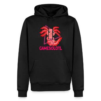 Gamesolotl Video Gamer Kawaii Anime Axolotl - Männer Premium Bio Hoodie - Schwarz - Vorne - Nico (187cm)