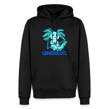 Gamesolotl Video Gamer Kawaii Anime Axolotl - Männer Premium Bio Hoodie - Schwarz - Vorne - Nico (187cm)