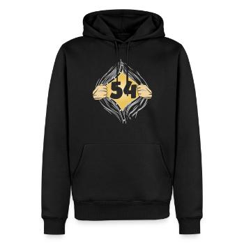 54 METTRE UNE CHEMISE - Sweat à capuche Premium bio Homme - noir - Devant - Nico (187cm)