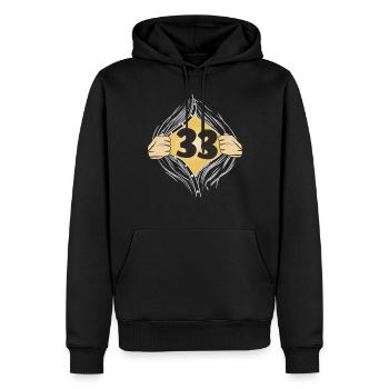 33 METTRE UNE CHEMISE - Sweat à capuche Premium bio Homme - noir - Devant - Nico (187cm)
