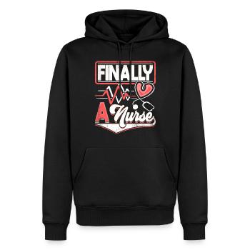 Endlich Eine Krankenschwester Krankenpflegeschule - Männer Premium Bio Hoodie - Schwarz - Vorne - Nico (187cm)