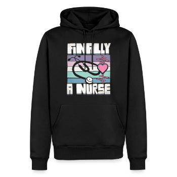 Endlich Eine Krankenschwester Krankenpflegeschule - Männer Premium Bio Hoodie - Schwarz - Vorne - Nico (187cm)