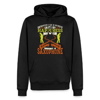 Saxophone Saxophoniste - Sweat à capuche Premium bio Homme - noir - Devant - Nico (187cm)