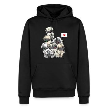 Drôle de mouton valaisan à nez noir - Sweat à capuche Premium bio Homme - noir - Devant - Nico (187cm)