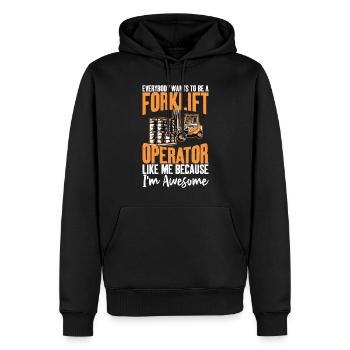 Ehrfürchtige - Männer Premium Bio Hoodie - Schwarz - Vorne - Nico (187cm)