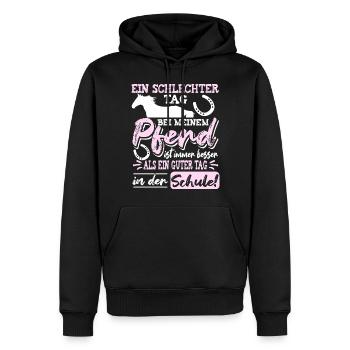 Pferd Reiten Lustige Reiter Sprüche Reiterin - Männer Premium Bio Hoodie - Schwarz - Vorne - Nico (187cm)