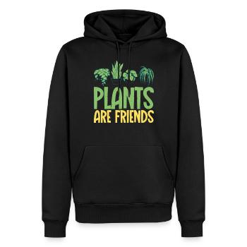 Les plantes sont amies végétaliennes végétariennes - Sweat à capuche Premium bio Homme - noir - Devant - Nico (187cm)