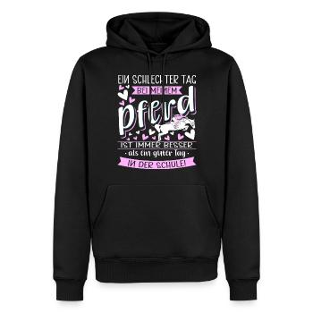 Pferd Reiten Lustige Reiter Sprüche Reiterin - Männer Premium Bio Hoodie - Schwarz - Vorne - Nico (187cm)