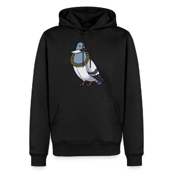 Pigeon Bird avec couteau Bird Lovers - Sweat à capuche Premium bio Homme - noir - Devant - Nico (187cm)