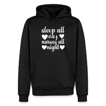 Schlafen Tag Krankenschwester die ganze Nacht - Männer Premium Bio Hoodie - Schwarz - Vorne - Nico (187cm)