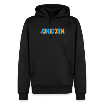 Licorne Einhorn - Sweat à capuche Premium bio Homme - noir - Devant - Nico (187cm)
