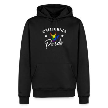 Californie-fiers-usa-état-amérique-voyage - Sweat à capuche Premium bio Homme - noir - Devant - Nico (187cm)