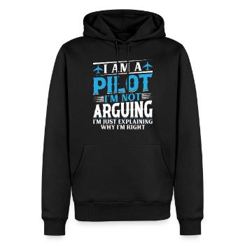 I'm a Pilot I'm not Arguing - Aircraft Airplane Fu - Männer Premium Bio Hoodie - Schwarz - Vorne - Nico (187cm)