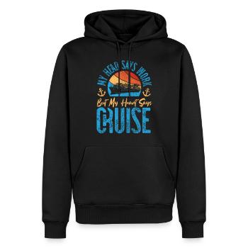 Croisière Vacances Rétro Vintage - Sweat à capuche Premium bio Homme - noir - Devant - Nico (187cm)