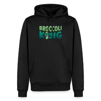 Broccoli King Vegetarisch Gemüse Gemüse Vegan - Männer Premium Bio Hoodie - Schwarz - Vorne - Nico (187cm)