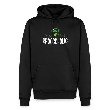 Brokkoli Vegetarisches Gemüse Veganer Brokkoli - Männer Premium Bio Hoodie - Schwarz - Vorne - Nico (187cm)