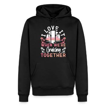 Bateau de croisière Vacances Amis - Sweat à capuche Premium bio Homme - noir - Devant - Nico (187cm)