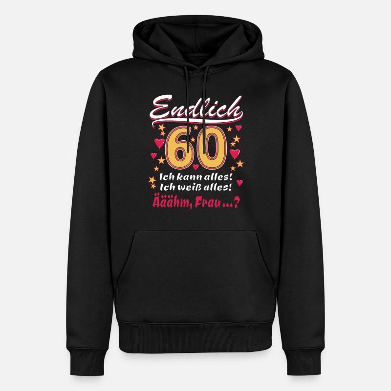 ENDLICH 60 - Männer Premium Bio Hoodie - Schwarz
