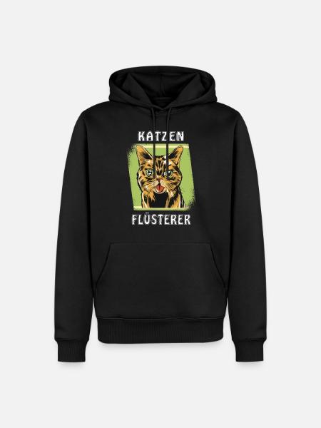 KATZEN FLÜSTERER - Männer Premium Bio Hoodie - Schwarz