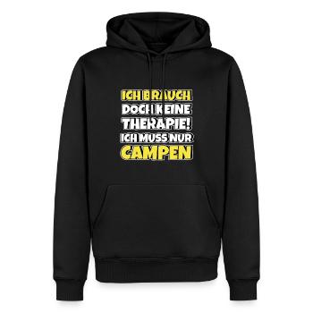 Campen Therapie Lustiger Spruch - Männer Premium Bio Hoodie - Schwarz - Vorne - Nico (187cm)