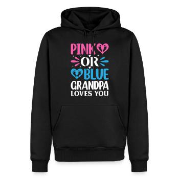 Pink Or Blue Grandpa Loves You - Gender Reveal - Männer Premium Bio Hoodie - Schwarz - Vorne - Nico (187cm)