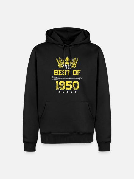 1950 best of birthday - Men’s Premium Organic Hoodie - black