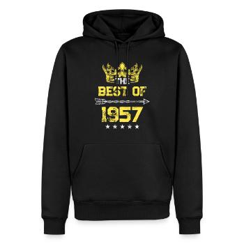 1957 best of Geburtstag - Männer Premium Bio Hoodie - Schwarz - Vorne - Nico (187cm)