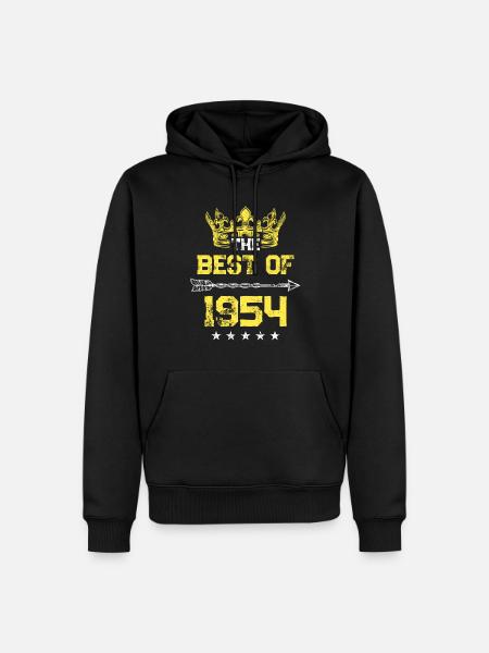1954 best of birthday - Men’s Premium Organic Hoodie - black